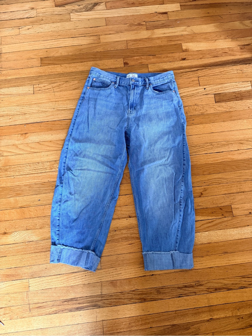 GAP barrel high rise light wash